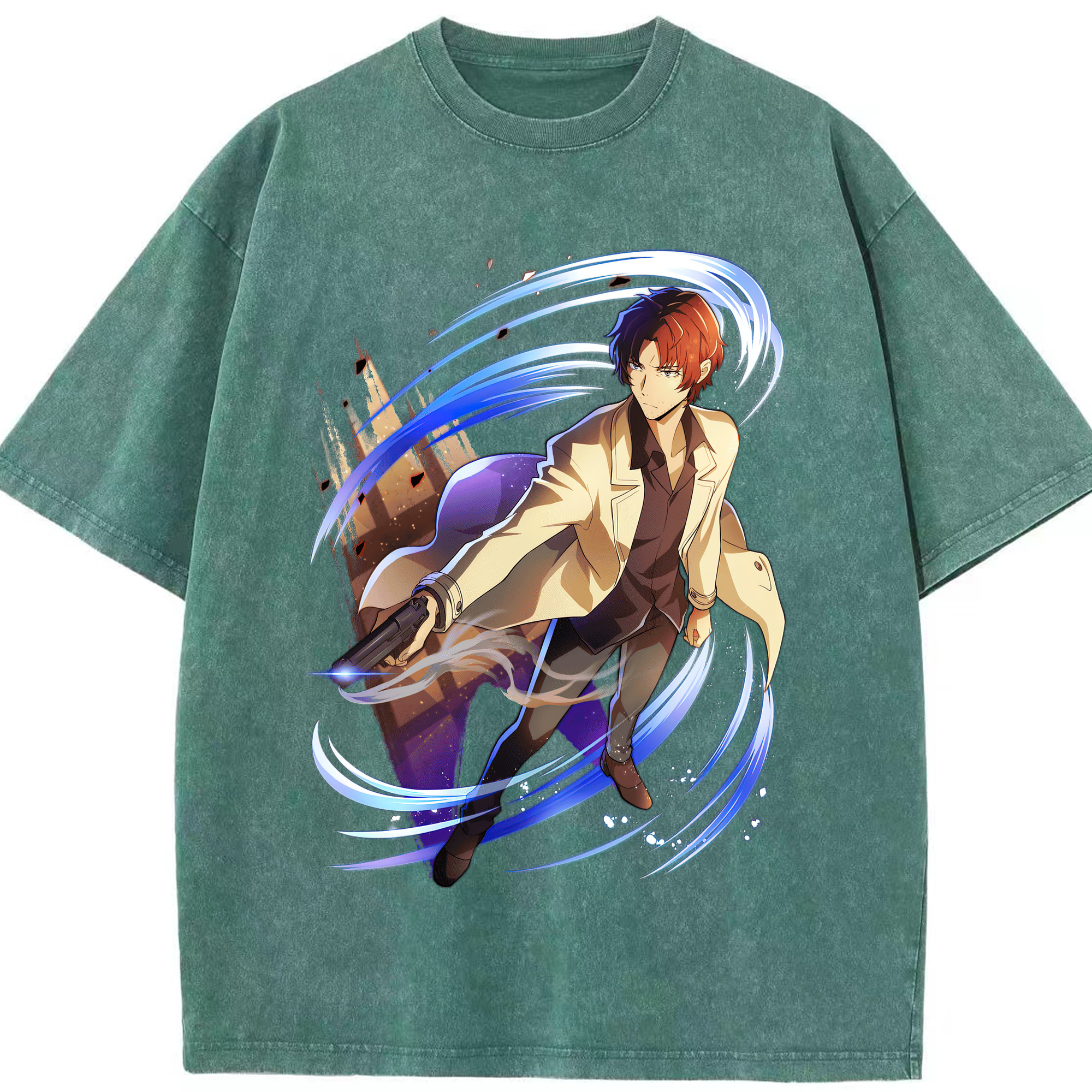 （画像用） 文豪ストレイドッグス Bungo Stray Dogs 綿100% ヴィンテージ風 半袖Tシャツ（フロントプリント）